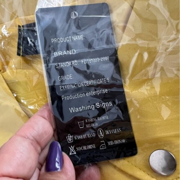 🩷 SCRJFS - Women's Faux Leather Motorcycle Jacket - Yellow. Size: L. NWT. (1784) - Picture 8 of 12